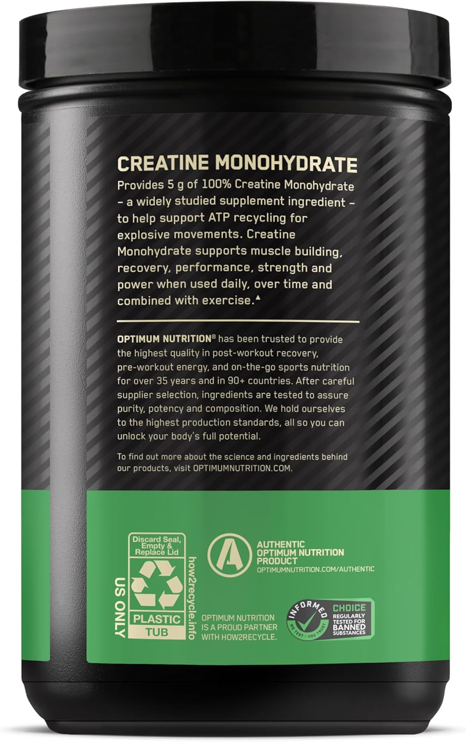 Optimum Nutrition Micronized Creatine Monohydrate Capsules, Keto Friendly, 2500mg, 100 Capsules