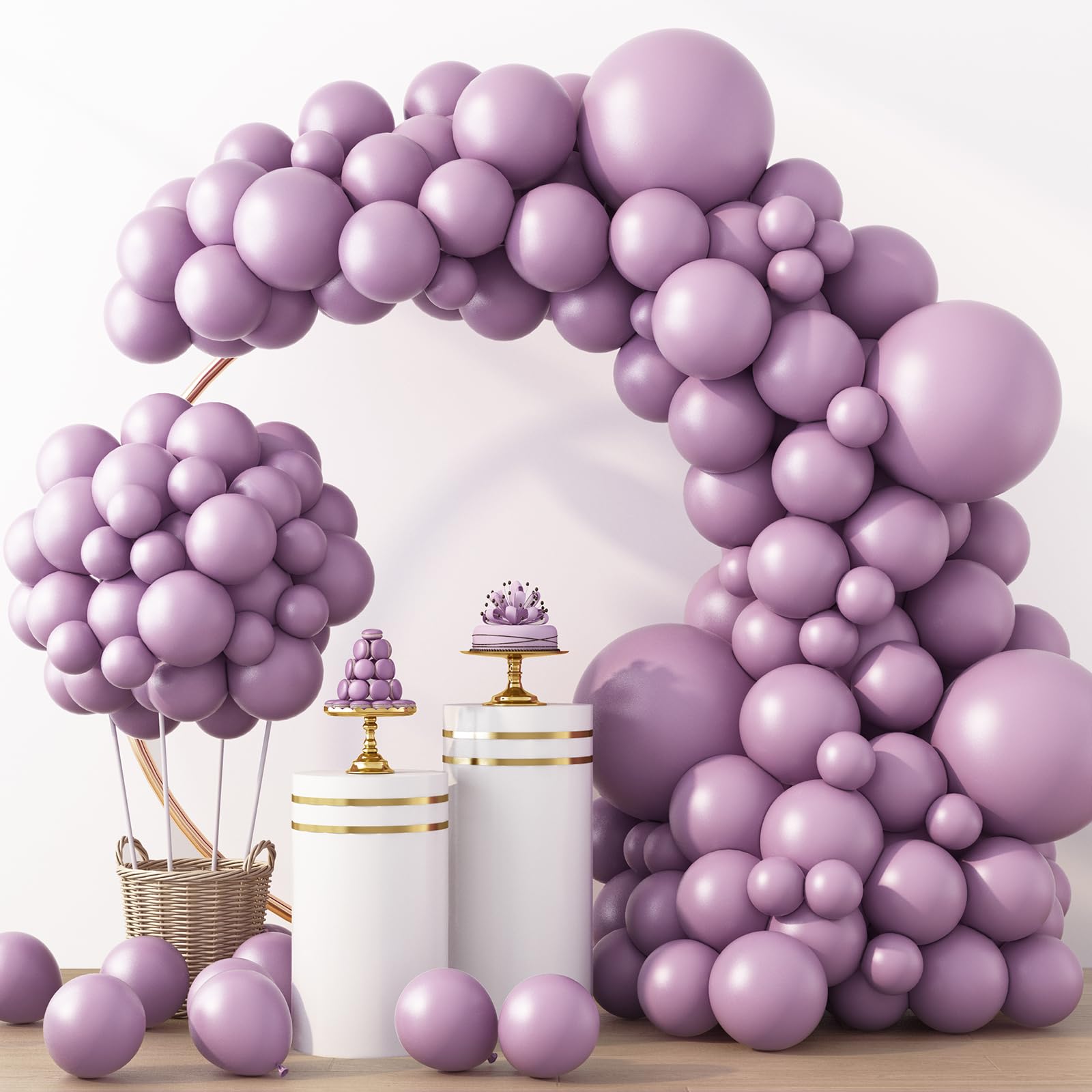 RUBFAC Pink Balloons 129pcs Light Pastel Pink Balloon Different Sizes 18 12 10 5 Inch for Garland Arch Mother's Day Birthday Party Baby Shower Gender Reveal Wedding Anniversary Easter Decoration