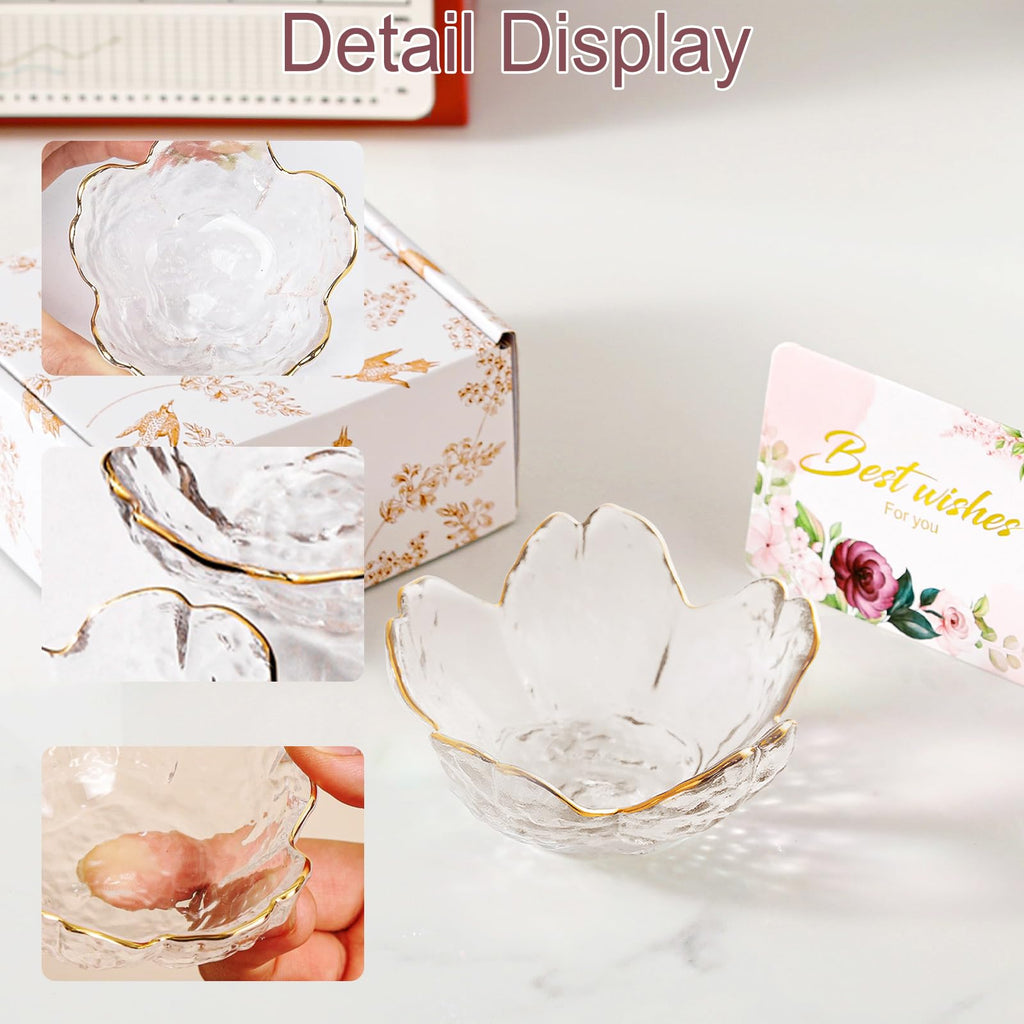 Gifts for Women Trinket Dish Flower Jewelry Dish Pink Glass Ring Holder Jewellery Tray Cute Room Decor Aesthetic Bedroom Accessories Unique Birthday New Home Mothers Day Gifts for Women Friends(2 pcs)