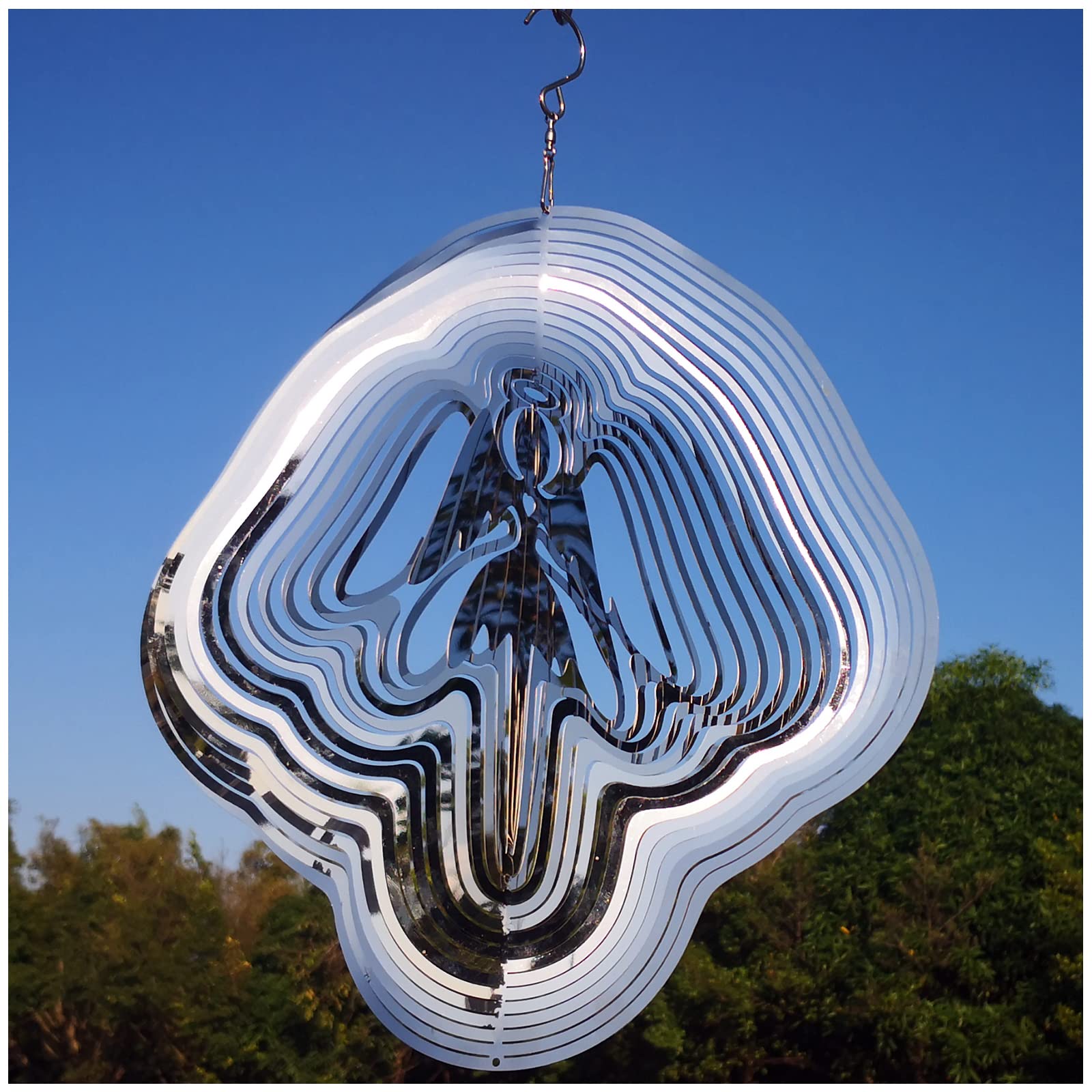 DJUAN 4th of July Decorations,12in American Flag Patriotic Wind Spinner Fourth of July Decor Outdoor,Garden Wind Spinners Patriotic Decor Independence Day Decorations for Yard,Garden,Patio