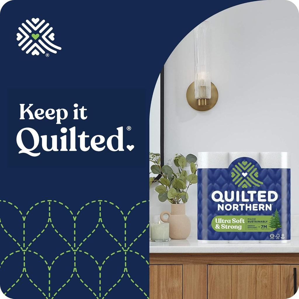 Quilted Northern Ultra Soft & Strong Toilet Paper, 48 Double Rolls, 48 = 96 Regular Rolls,12 Count (Pack of 4)