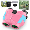 Aurosports 15x25 Compact Binoculars for Kids - Small Binoculars Lightweight with Carrying Case Birding Guide for Bird Watching Hiking Camping Travel Gift for 8-12 Years Boys Girls (Black)