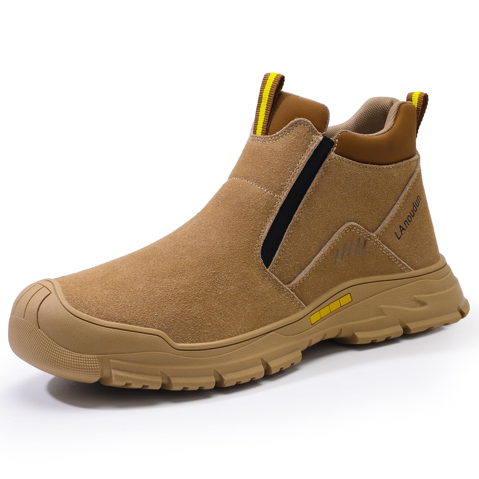 GLANOUDUN Welding Work Boots for Men Slip on Steel Toe Shoes for Men Indestructible Steel Toe Boots Welder Men's Working Shoes Fireproof Safety Footwear for Construction Men's Work & Safety Footwear