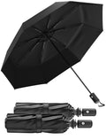 Rain-Mate Windproof Compact Umbrellas for Rain - Strong Reinforced Fiberglass Rib Design & Auto Open & Close - Portable Folding Travel Umbrella - Lightweight & Packable for Women & Men, Easy Collapse