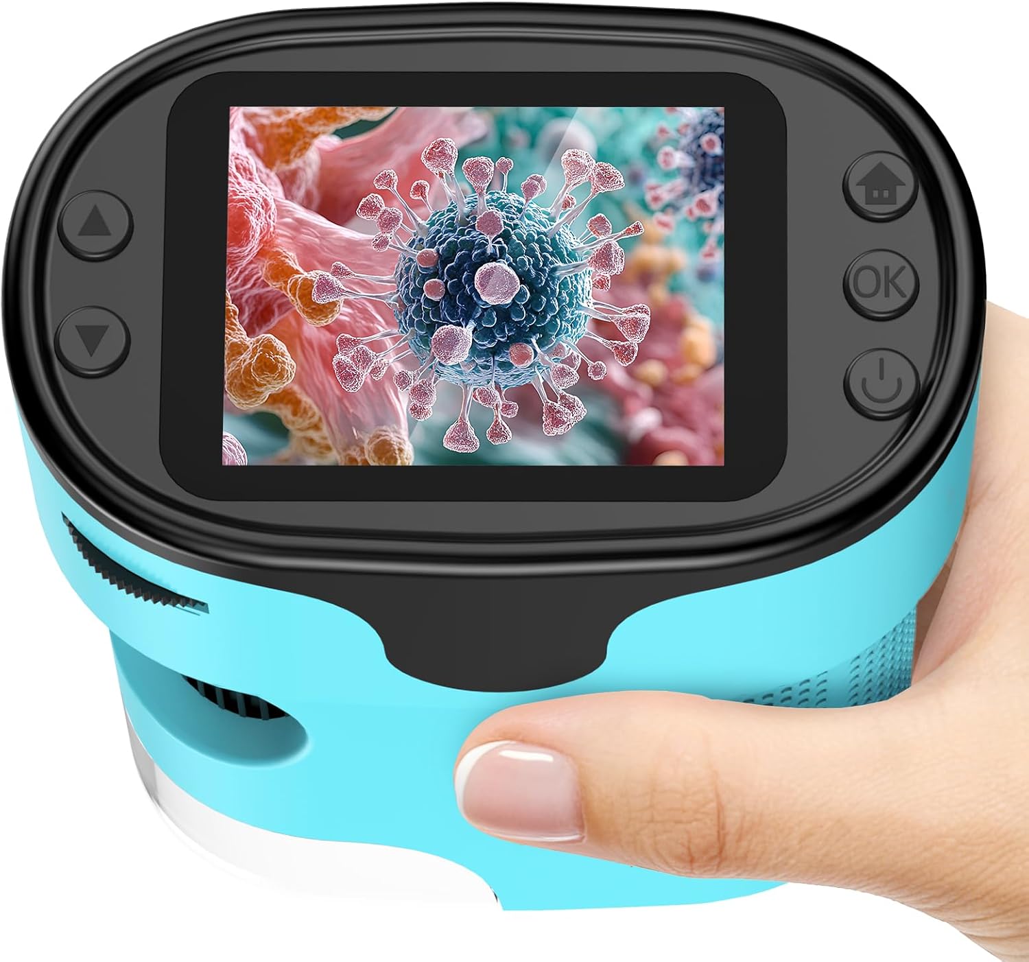 1000X Pocket Microscope for Kids - 4K 2.0" Screen, Digital Mini Scope with Slides Kit, Rechargeable Lab Handheld Portable Microscopes for Kids 4-12 Students Teens