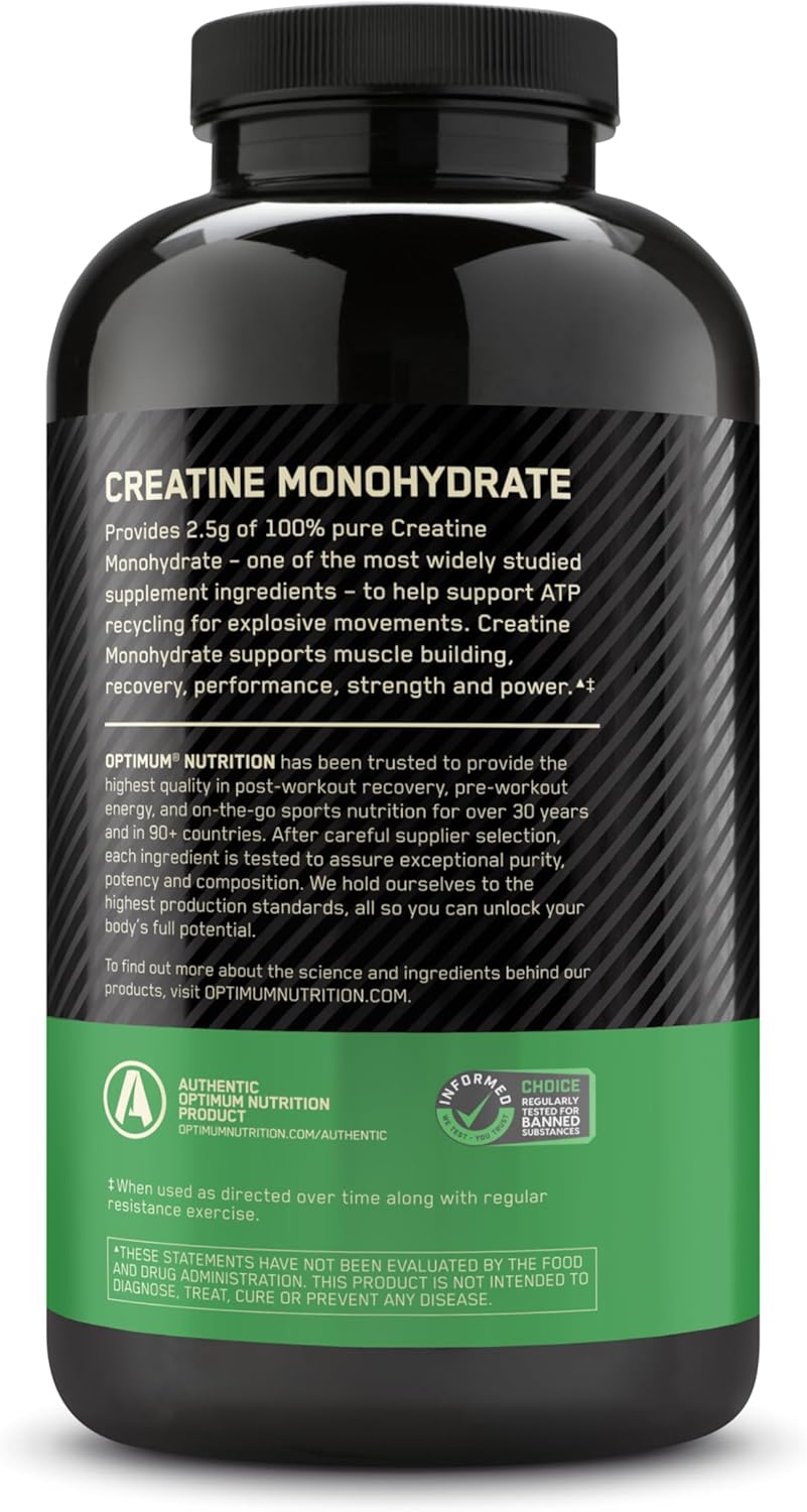 Optimum Nutrition Micronized Creatine Monohydrate Capsules, Keto Friendly, 2500mg, 100 Capsules