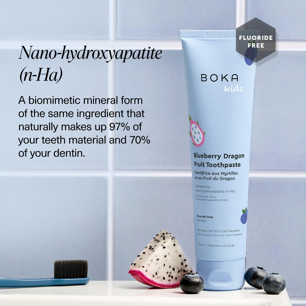 Boka Fluoride Free Toothpaste Nano Hydroxyapatite Toothpaste - Strawberry Mango Flavor, 1.3 oz 2pk US Manufactured