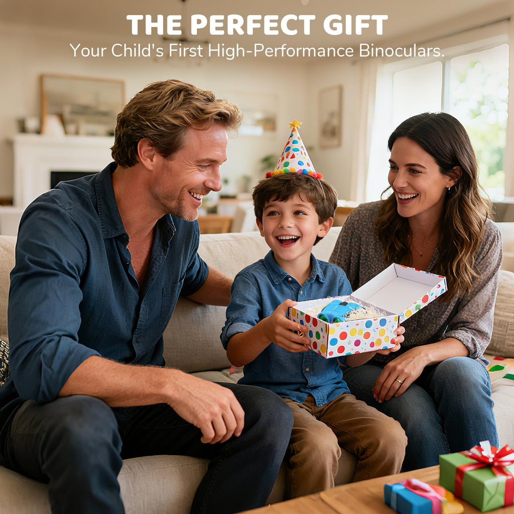 Aurosports 15x25 Compact Binoculars for Kids - Small Binoculars Lightweight with Carrying Case Birding Guide for Bird Watching Hiking Camping Travel Gift for 8-12 Years Boys Girls (Black)