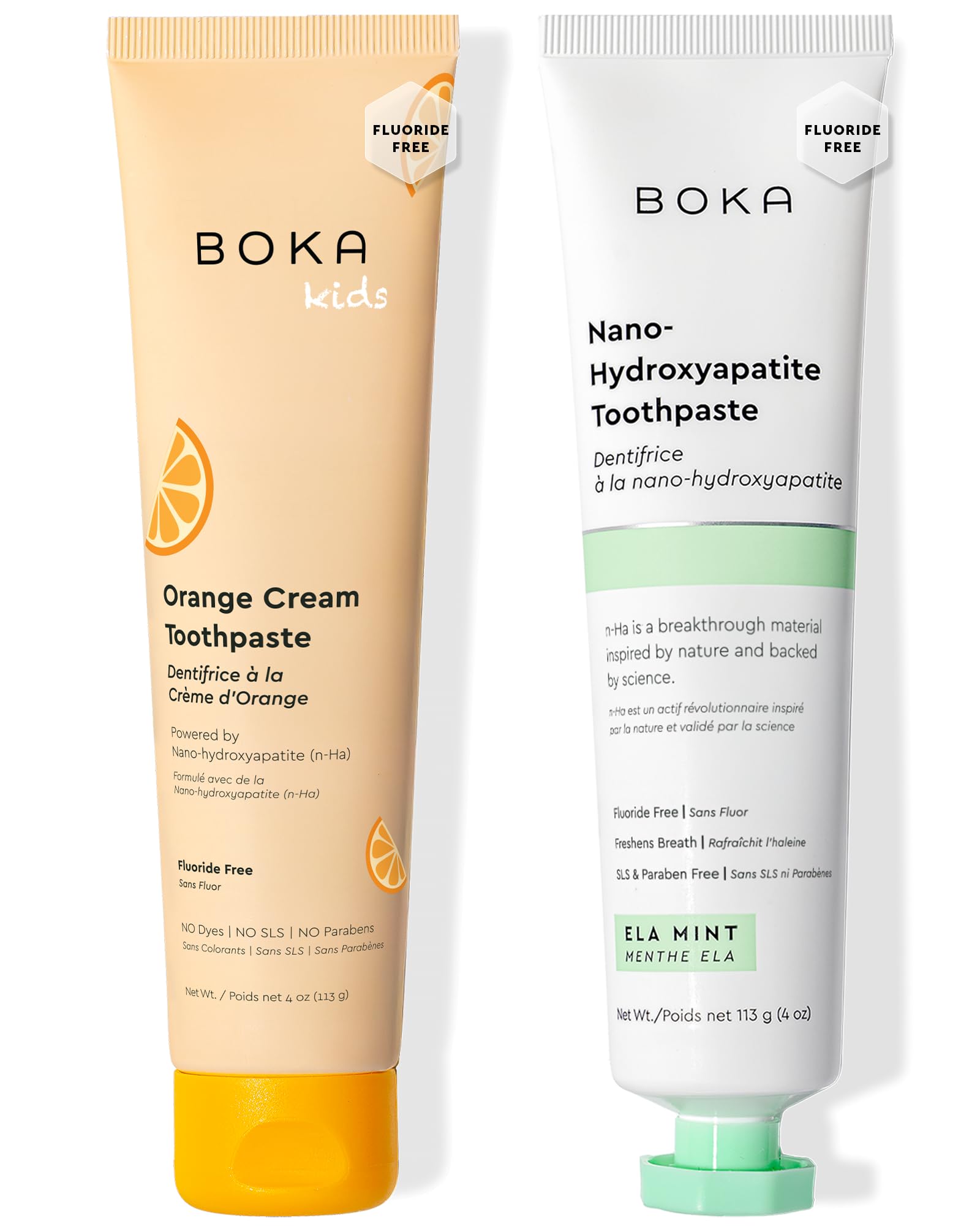 Boka Fluoride Free Toothpaste Nano Hydroxyapatite Toothpaste - Strawberry Mango Flavor, 1.3 oz 2pk US Manufactured