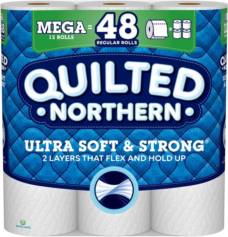 Quilted Northern Ultra Soft & Strong Toilet Paper, 48 Double Rolls, 48 = 96 Regular Rolls,12 Count (Pack of 4)