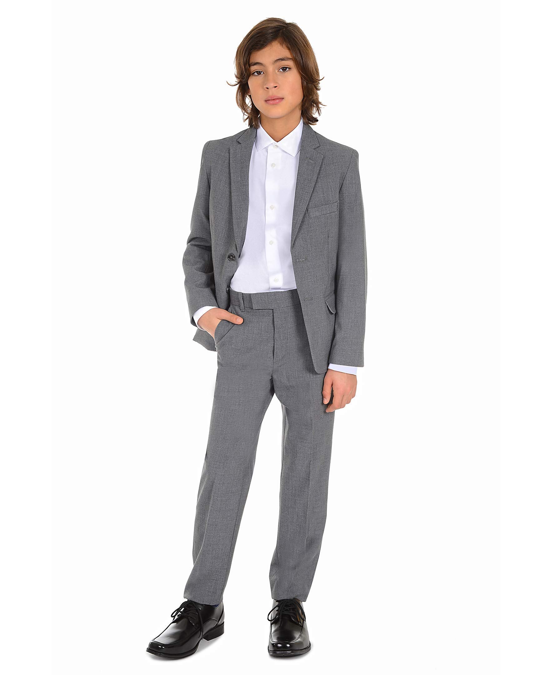 Calvin Klein boys Long Sleeve Sateen Dress Shirt, Button-down Style With Cuffs & Shirttail Hem