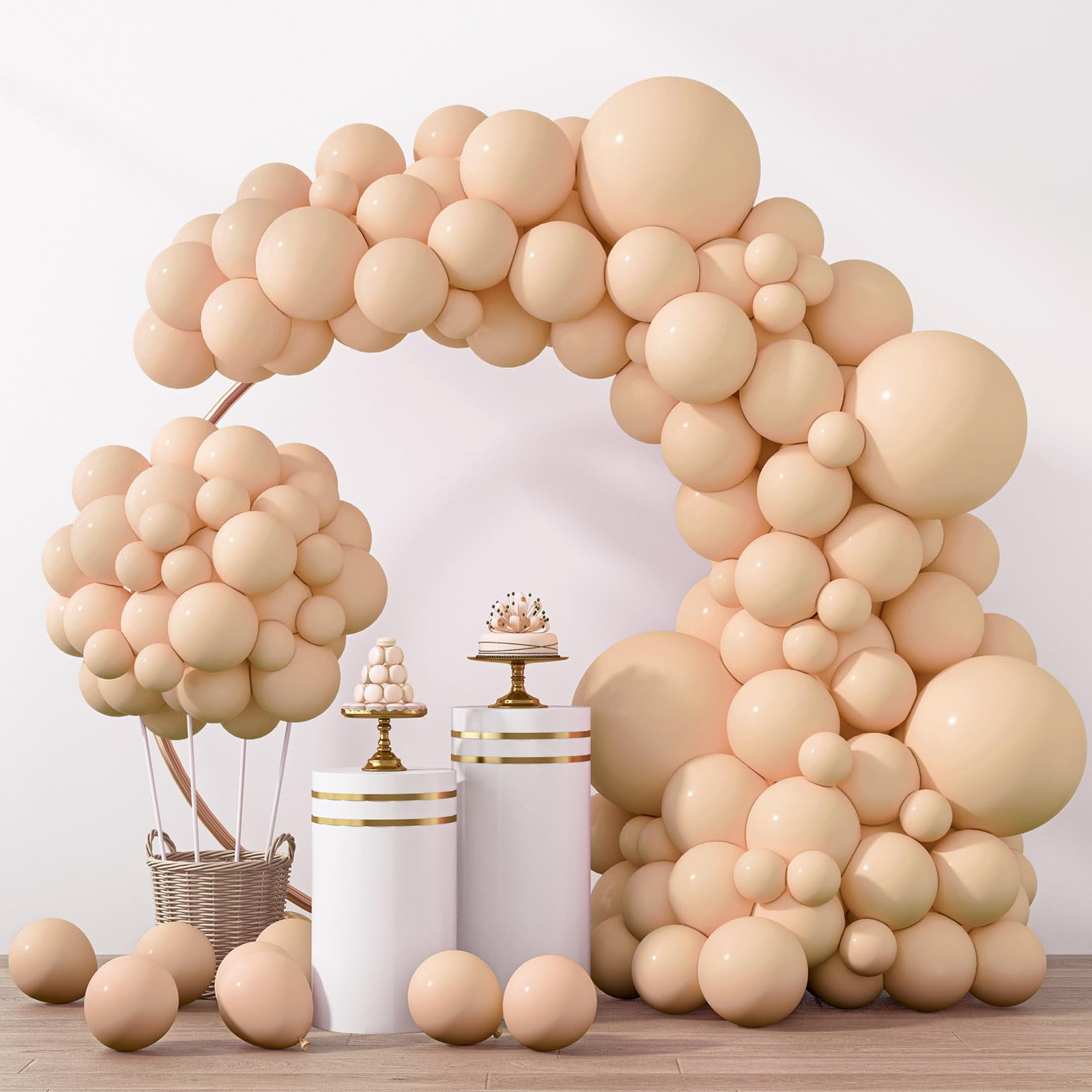 RUBFAC Pink Balloons 129pcs Light Pastel Pink Balloon Different Sizes 18 12 10 5 Inch for Garland Arch Mother's Day Birthday Party Baby Shower Gender Reveal Wedding Anniversary Easter Decoration