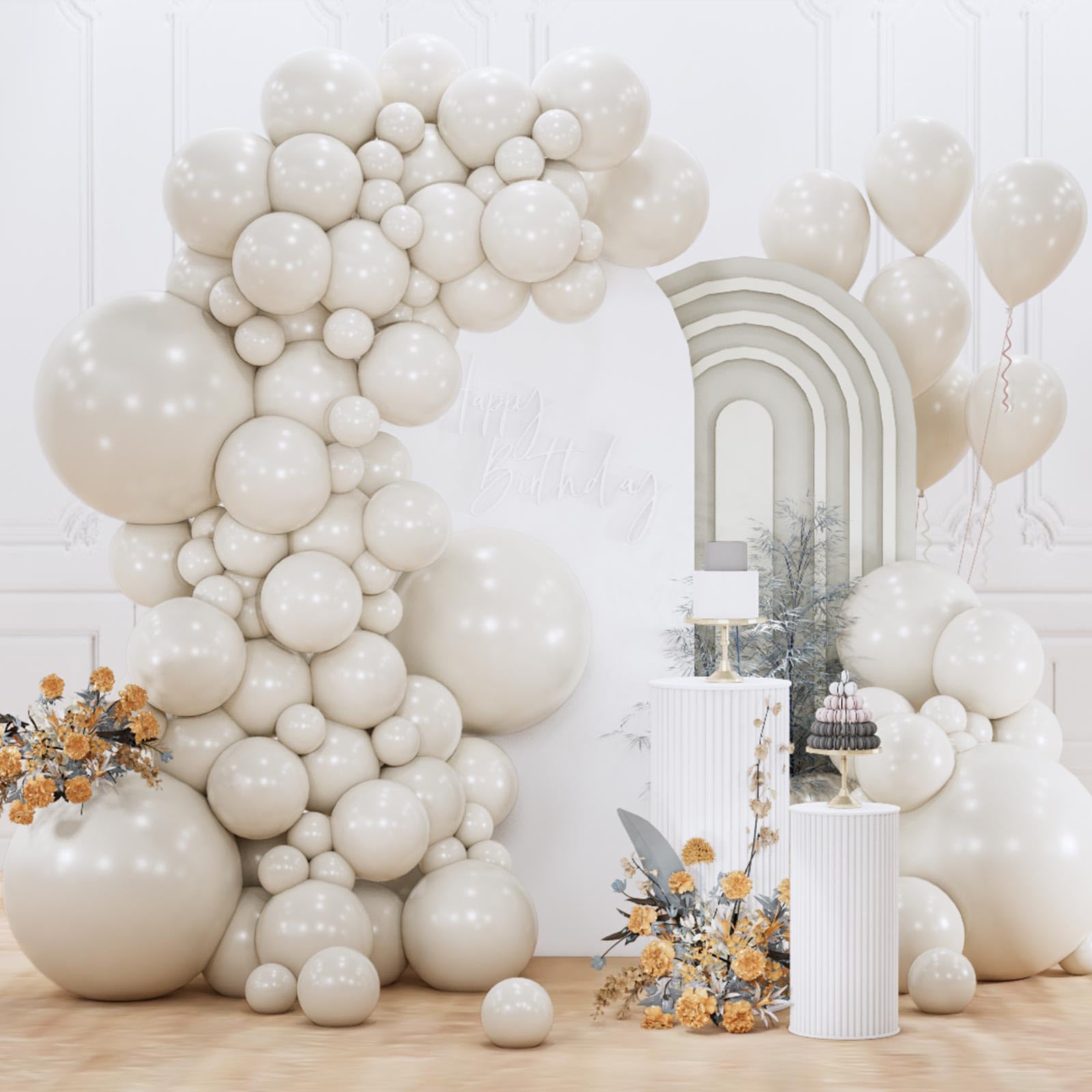 PartyWoo Nude Balloons 50pcs 5 Inch Apricot Boho Fall Neutral Latex Helium Balloons for Graduation Wedding Anniversary Birthday Boy Baby Shower Woodland Boho Theme Party Decorations Brown-F05