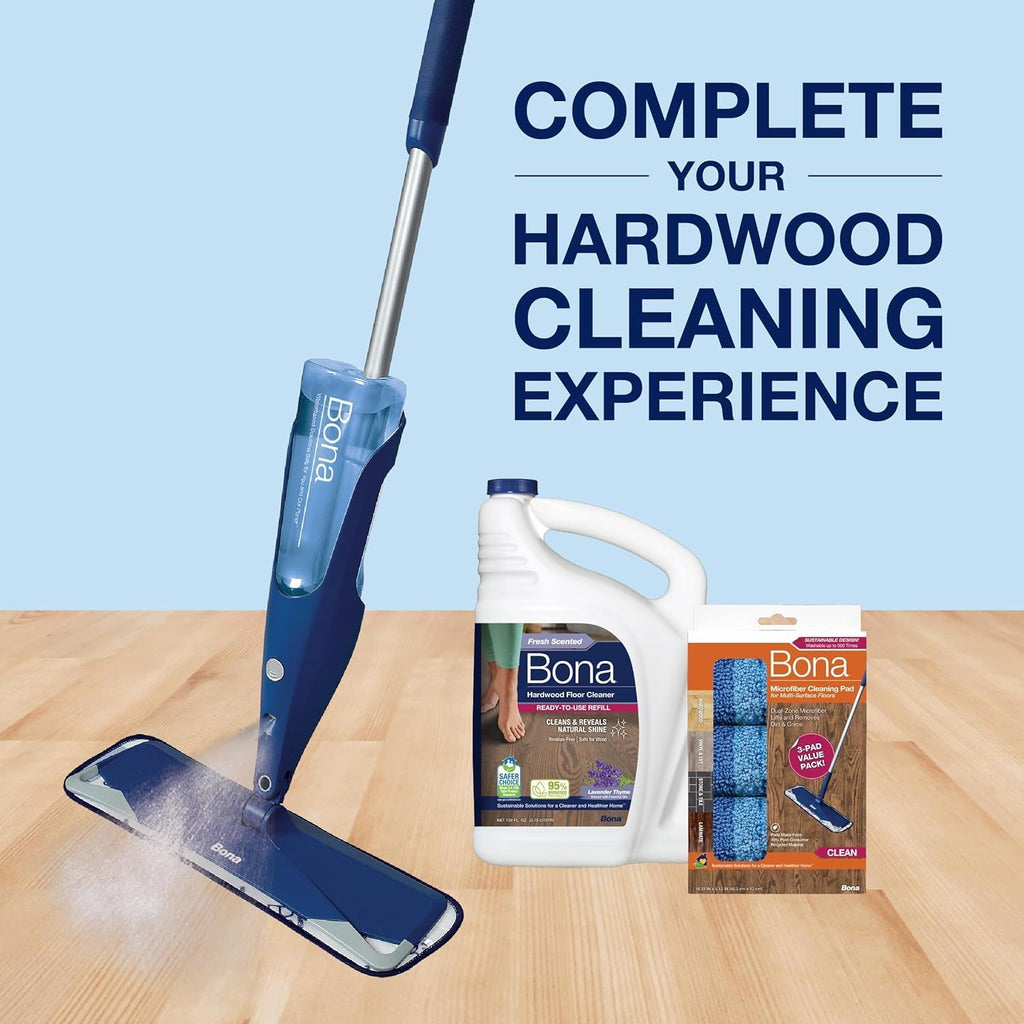 Bona® Hardwood Floor Cleaner Spray - 32 fl oz - Cedar Wood - Includes Filled Bottle + Concentrate Refill for Hardwood Floor Cleaning