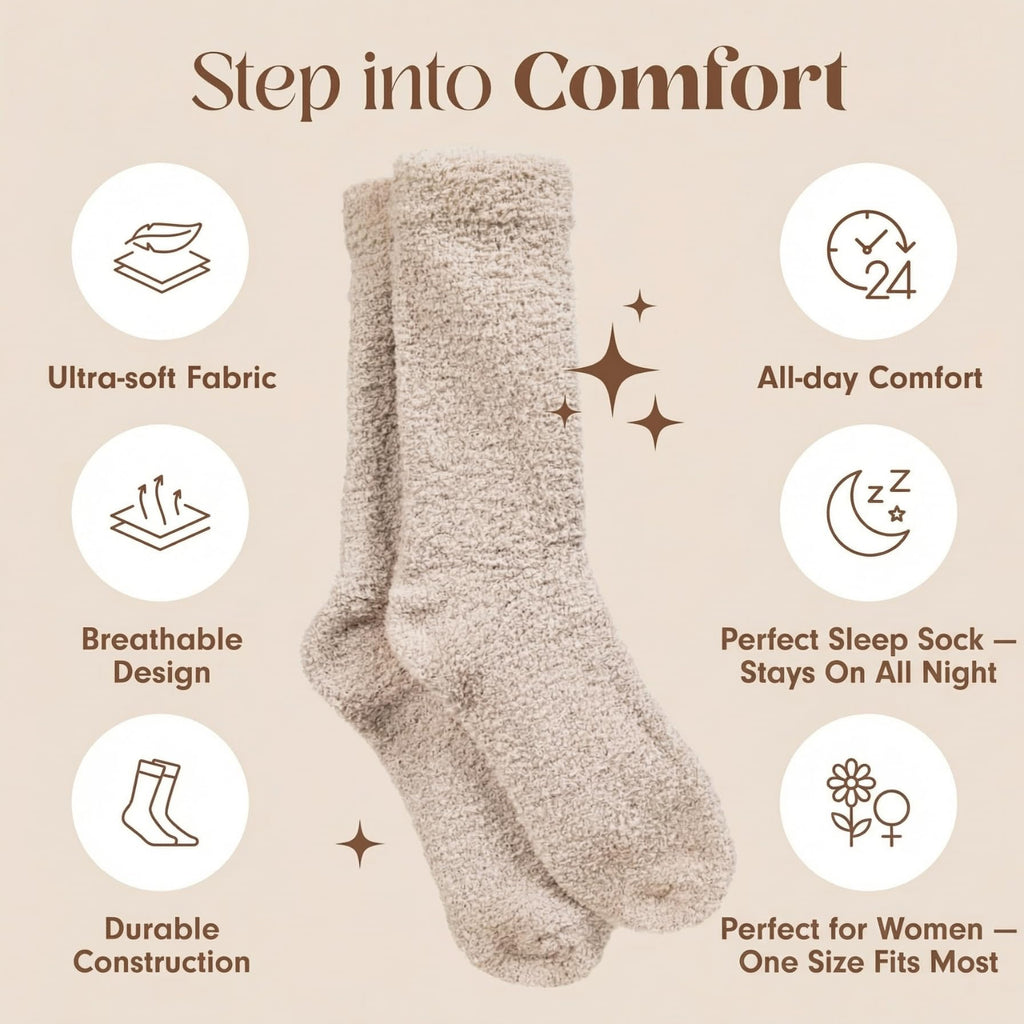 Unboxme Gifts Warm & Cozy Ultra-Luxe Cloud Sock, Gift for Women & Men - Super Soft Luxurious Fabric Sleep Socks