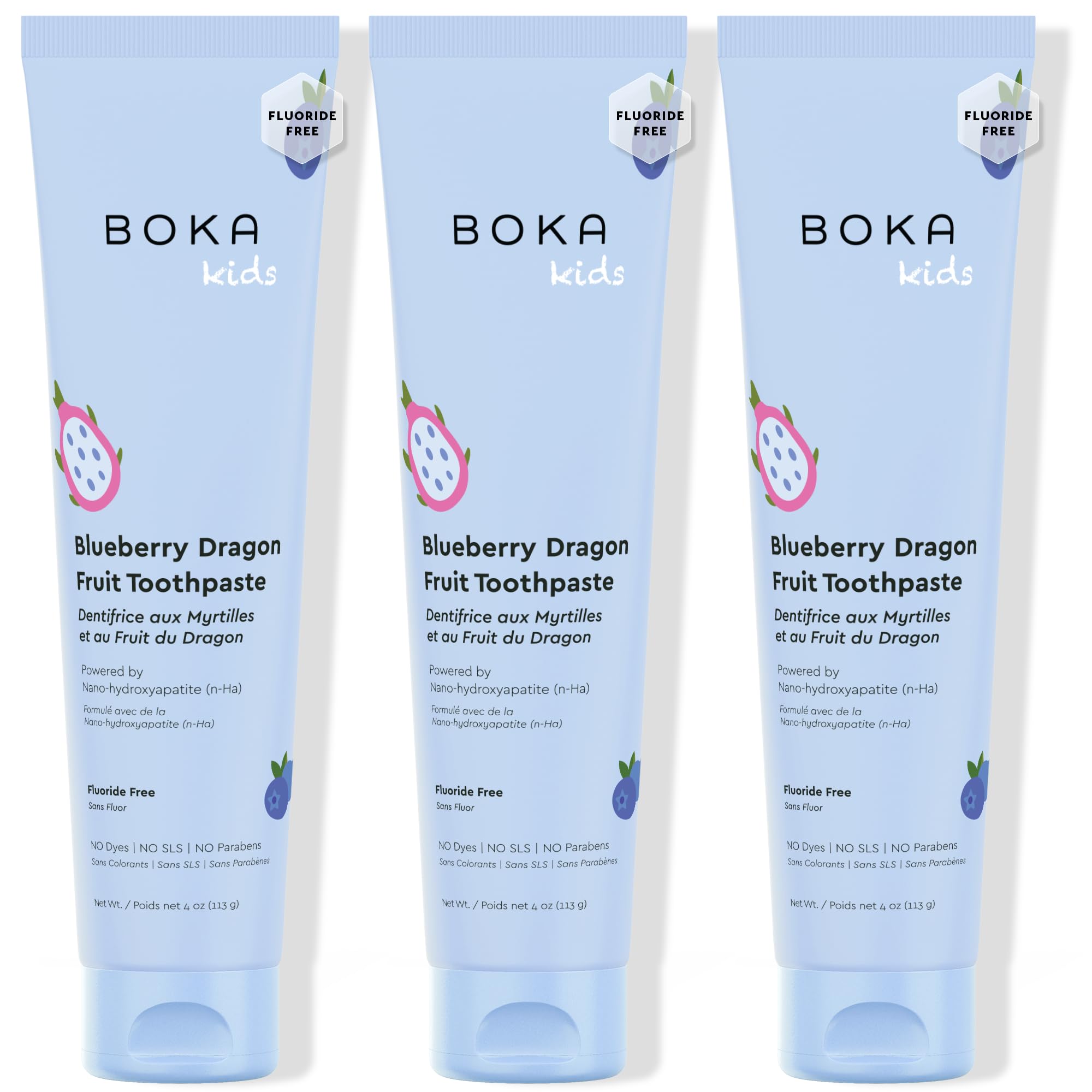 Boka Fluoride Free Toothpaste Nano Hydroxyapatite Toothpaste - Strawberry Mango Flavor, 1.3 oz 2pk US Manufactured