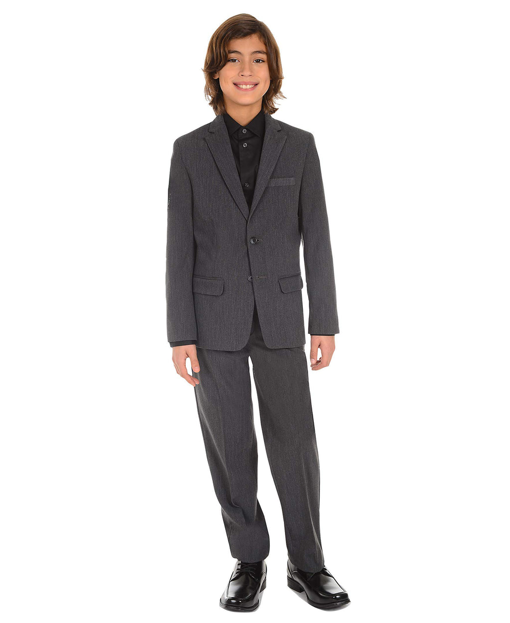 Calvin Klein boys Long Sleeve Sateen Dress Shirt, Button-down Style With Cuffs & Shirttail Hem