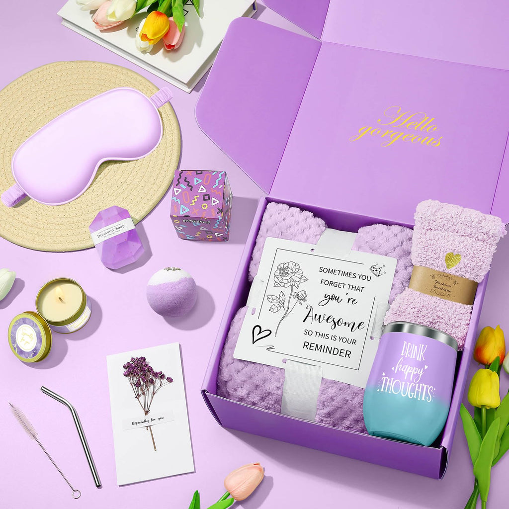 Mothers Day Gifts for Mom Wife Grandma Daughter Friends Sister, Happy Birthday Gifts for Women Mom Her Friend Sister Wife Grandma, Self Care Gift Get Well Relaxing Spa Gift Basket Set