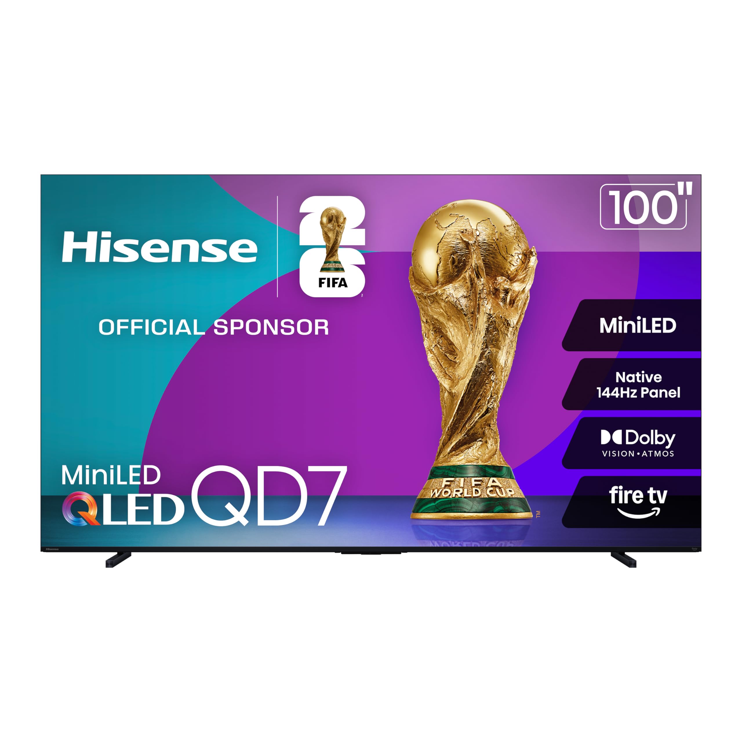 Hisense 85" Class QD7 Series Mini-LED 4K UHD Smart Fire TV (85QD7QF, 2025 Model) - QLED, Native 144hz, HDR10+, Dolby Vision, Dolby Atmos, Game Mode Pro, ALLM, Alexa Built in with Voice Remote, MEMC