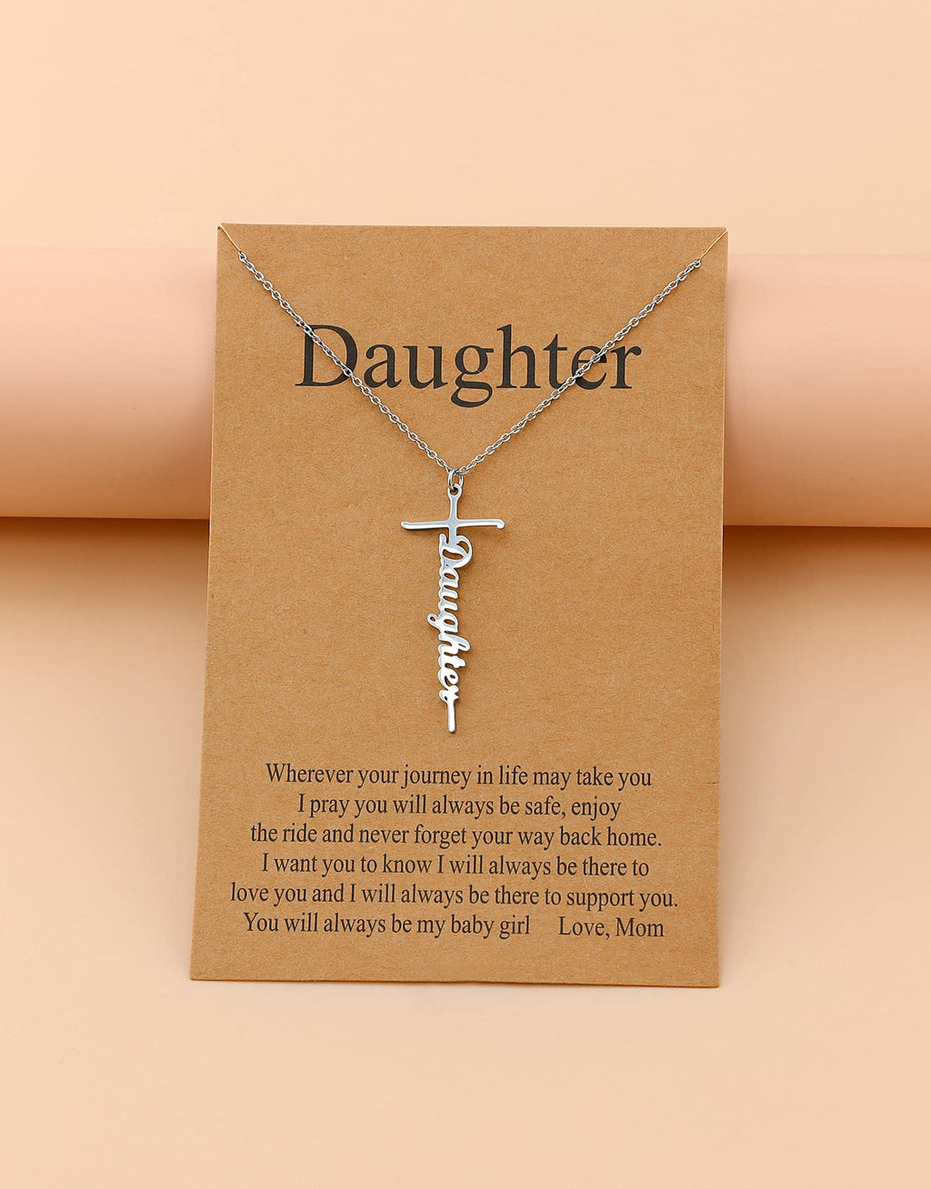 Lcherry Faith Cross Pendant Necklace for Women Religious Christian Jewelry Mother's Day Gifts for Women