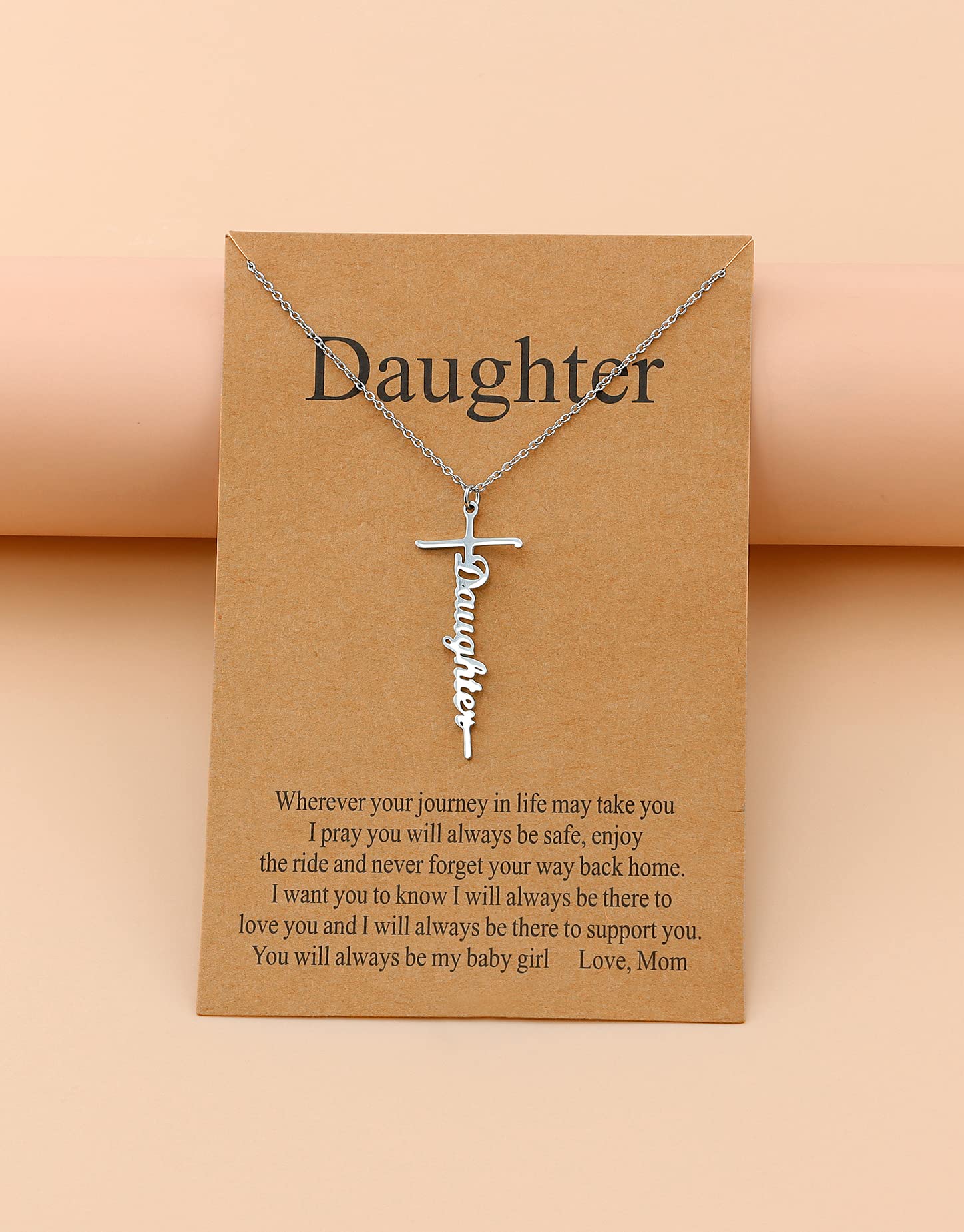 Lcherry Faith Cross Pendant Necklace for Women Religious Christian Jewelry Mother's Day Gifts for Women