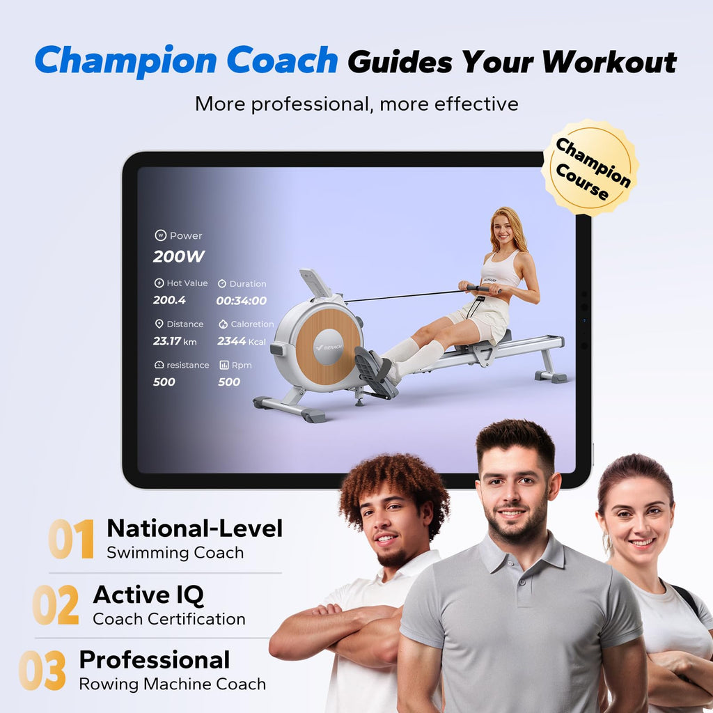MERACH Rowing Machines for Home, Magnetic Rowing Machine with 16 Levels, Rower Machine of Quiet Resistance, Dual Slide Rail with Max 350lbs Weight Capacity, App Compatible