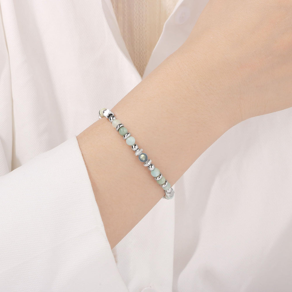 JoycuFF 𝗚𝗶𝗳𝘁𝘀 𝗳𝗼𝗿 𝗪𝗼𝗺𝗲𝗻 𝗠𝗼𝗼𝗻𝘀𝘁𝗼𝗻𝗲 𝗕𝗿𝗮𝗰𝗲𝗹𝗲𝘁 Amazonite Colorful Imperial Jasper Stainless Steel Beads Bracelets, Mothers Day Birthday Christmas Valentines Graduation Gifts