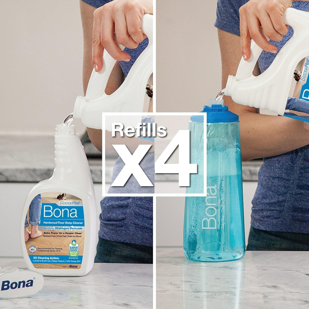 Bona® Hardwood Floor Cleaner Spray - 32 fl oz - Cedar Wood - Includes Filled Bottle + Concentrate Refill for Hardwood Floor Cleaning