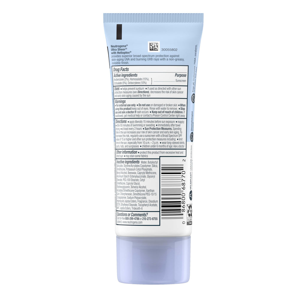 Neutrogena Ultra Sheer Stick Sunscreen for Face SPF 60, Invisible Finish, Broad Spectrum UVA/UVB Sun Protection - Vitamin C & E, Non Greasy, Fragrance Free, Water Resistant 80 Min, Travel Size, .47 oz