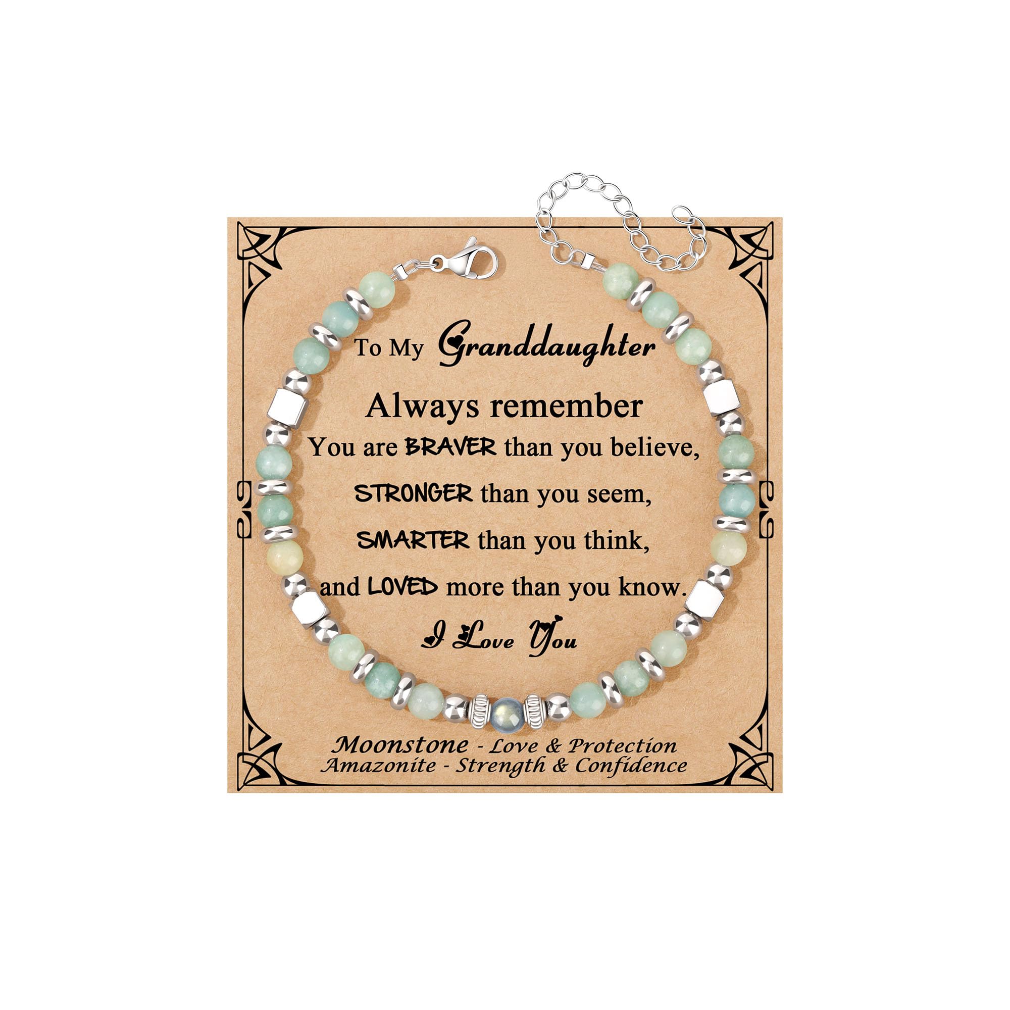 JoycuFF 𝗚𝗶𝗳𝘁𝘀 𝗳𝗼𝗿 𝗪𝗼𝗺𝗲𝗻 𝗠𝗼𝗼𝗻𝘀𝘁𝗼𝗻𝗲 𝗕𝗿𝗮𝗰𝗲𝗹𝗲𝘁 Amazonite Colorful Imperial Jasper Stainless Steel Beads Bracelets, Mothers Day Birthday Christmas Valentines Graduation Gifts