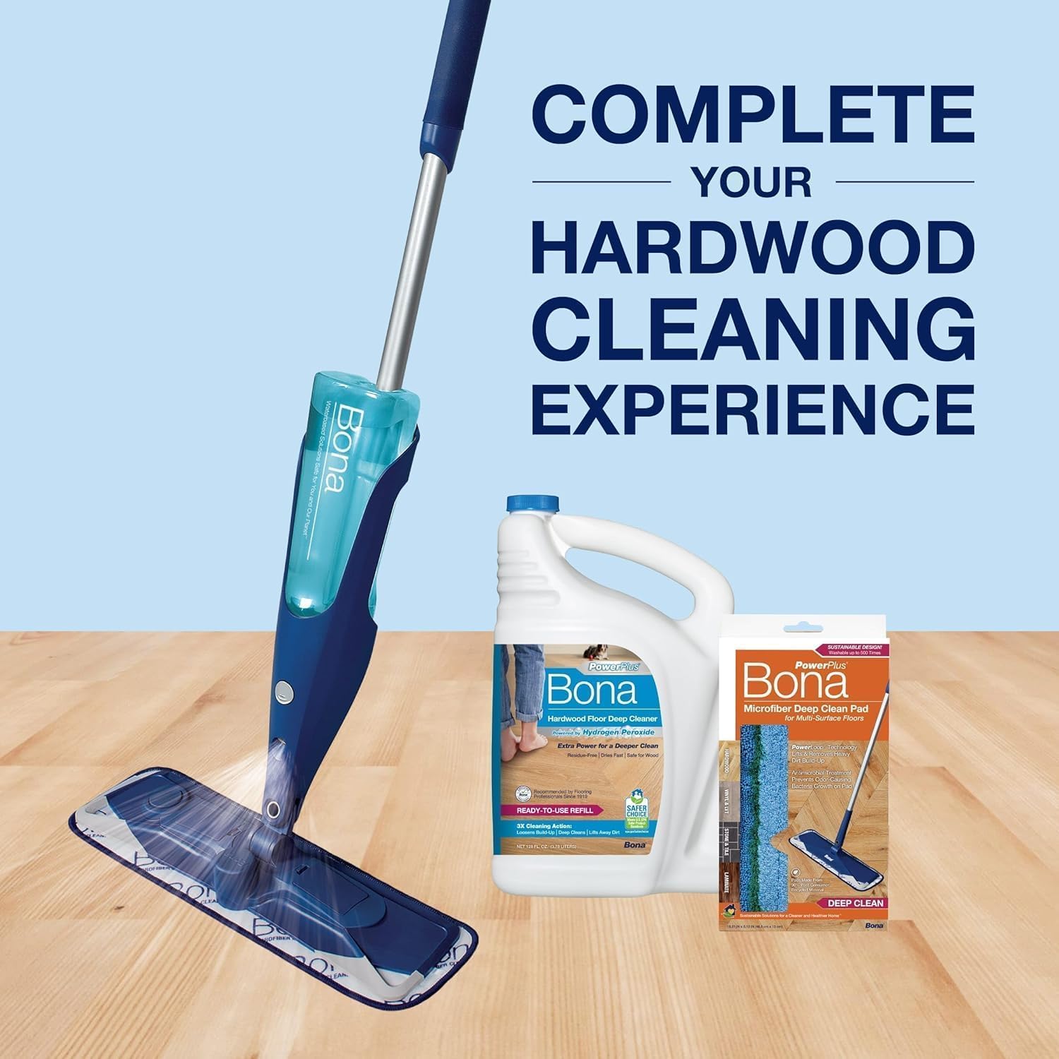Bona® Hardwood Floor Cleaner Spray - 32 fl oz - Cedar Wood - Includes Filled Bottle + Concentrate Refill for Hardwood Floor Cleaning