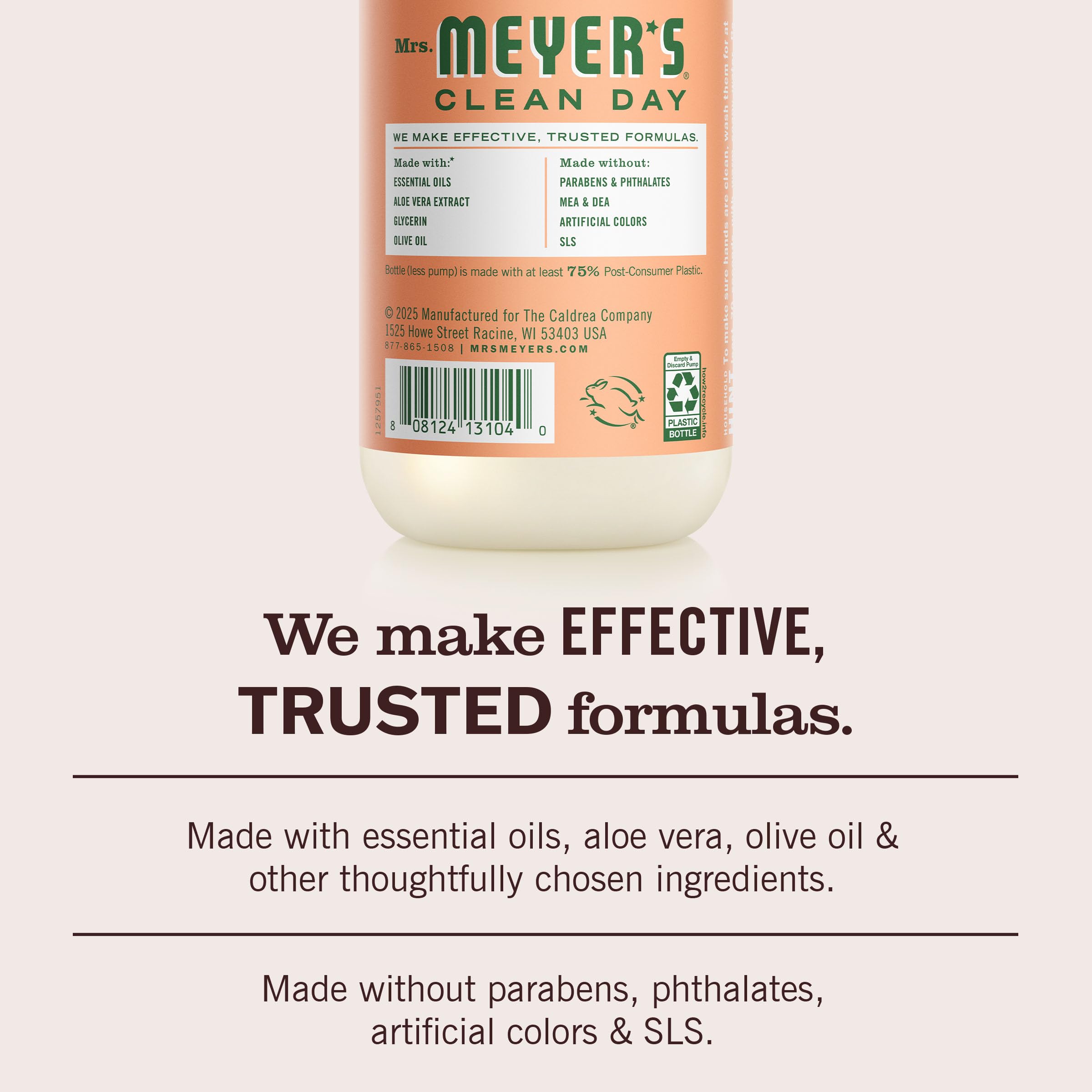 MRS. MEYER'S CLEAN DAY Hand Soap, Made with Essential Oils, Apple, 12.5 fl. oz - Pack of 3