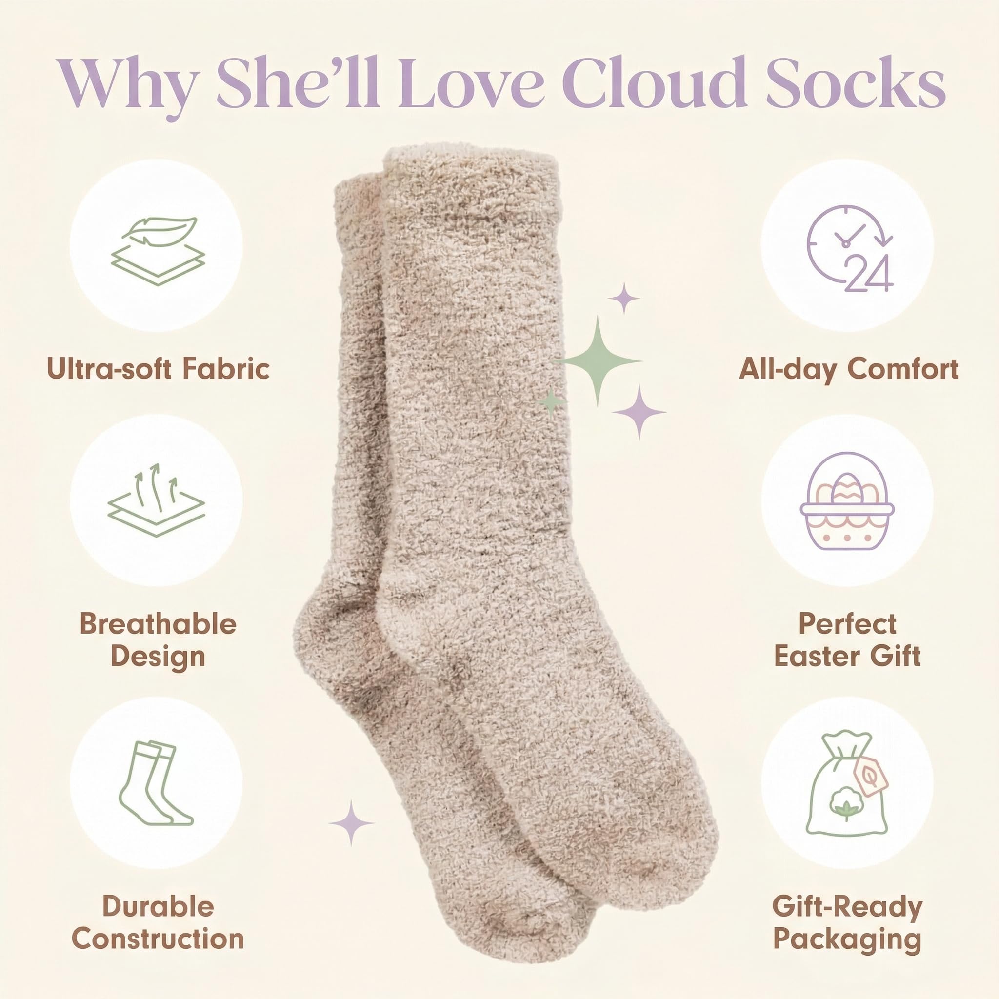 Unboxme Gifts Warm & Cozy Ultra-Luxe Cloud Sock, Gift for Women & Men - Super Soft Luxurious Fabric Sleep Socks