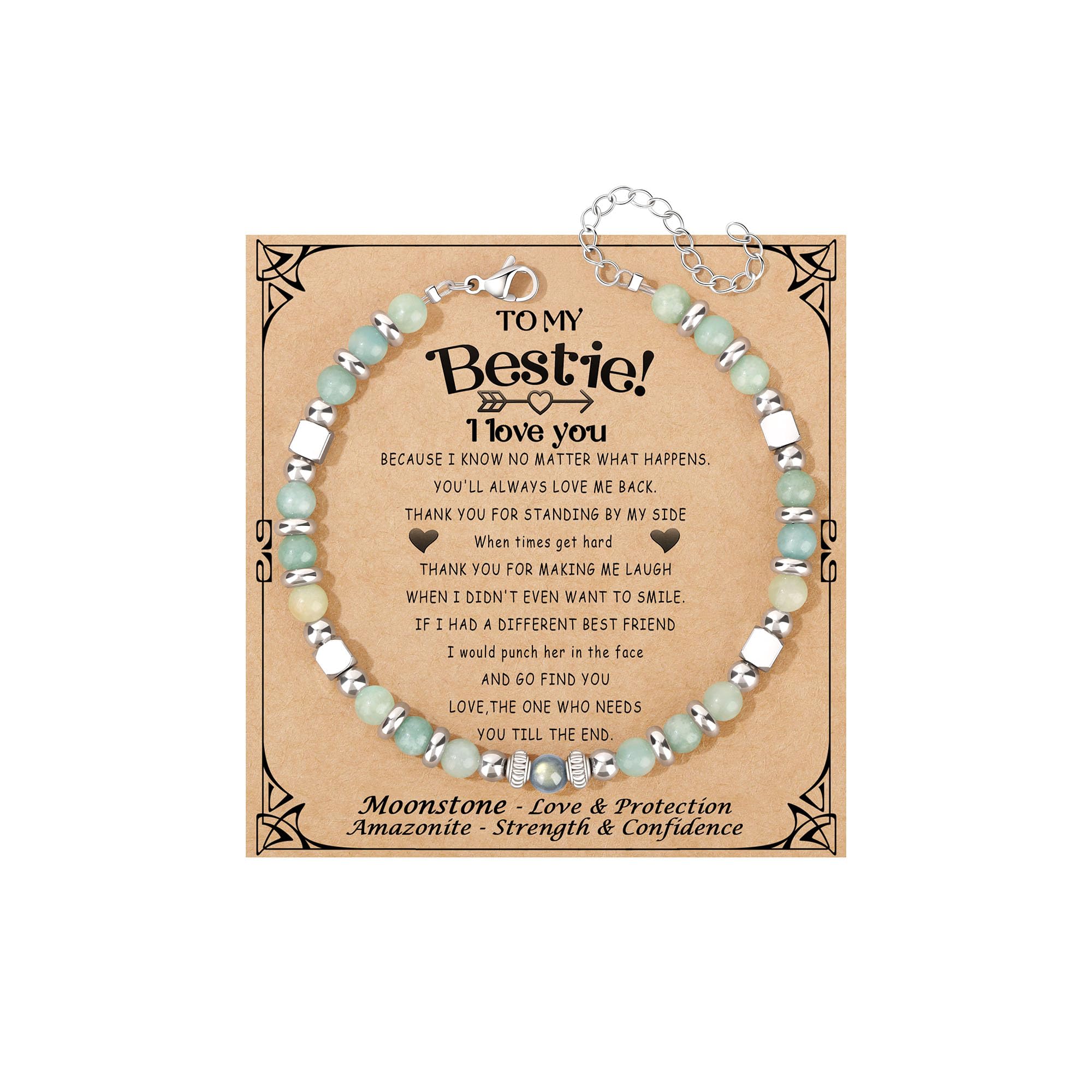 JoycuFF 𝗚𝗶𝗳𝘁𝘀 𝗳𝗼𝗿 𝗪𝗼𝗺𝗲𝗻 𝗠𝗼𝗼𝗻𝘀𝘁𝗼𝗻𝗲 𝗕𝗿𝗮𝗰𝗲𝗹𝗲𝘁 Amazonite Colorful Imperial Jasper Stainless Steel Beads Bracelets, Mothers Day Birthday Christmas Valentines Graduation Gifts