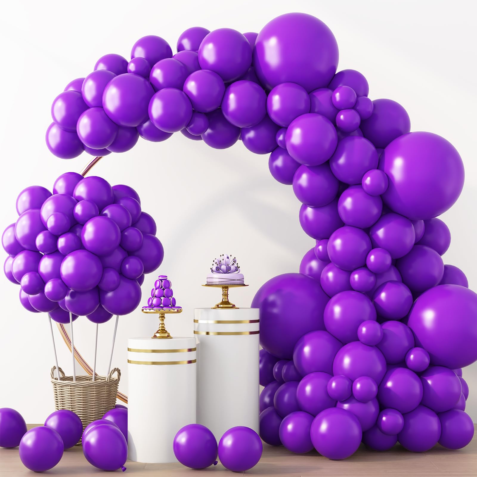 RUBFAC Pink Balloons 129pcs Light Pastel Pink Balloon Different Sizes 18 12 10 5 Inch for Garland Arch Mother's Day Birthday Party Baby Shower Gender Reveal Wedding Anniversary Easter Decoration