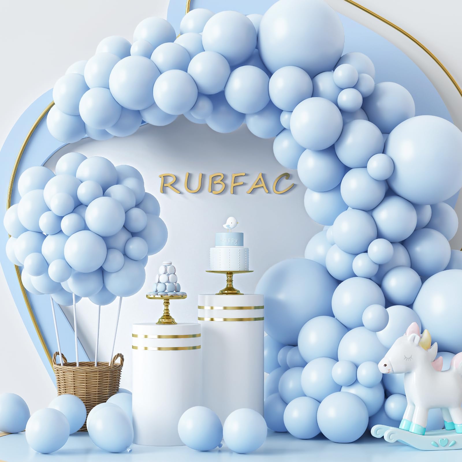 RUBFAC Pink Balloons 129pcs Light Pastel Pink Balloon Different Sizes 18 12 10 5 Inch for Garland Arch Mother's Day Birthday Party Baby Shower Gender Reveal Wedding Anniversary Easter Decoration