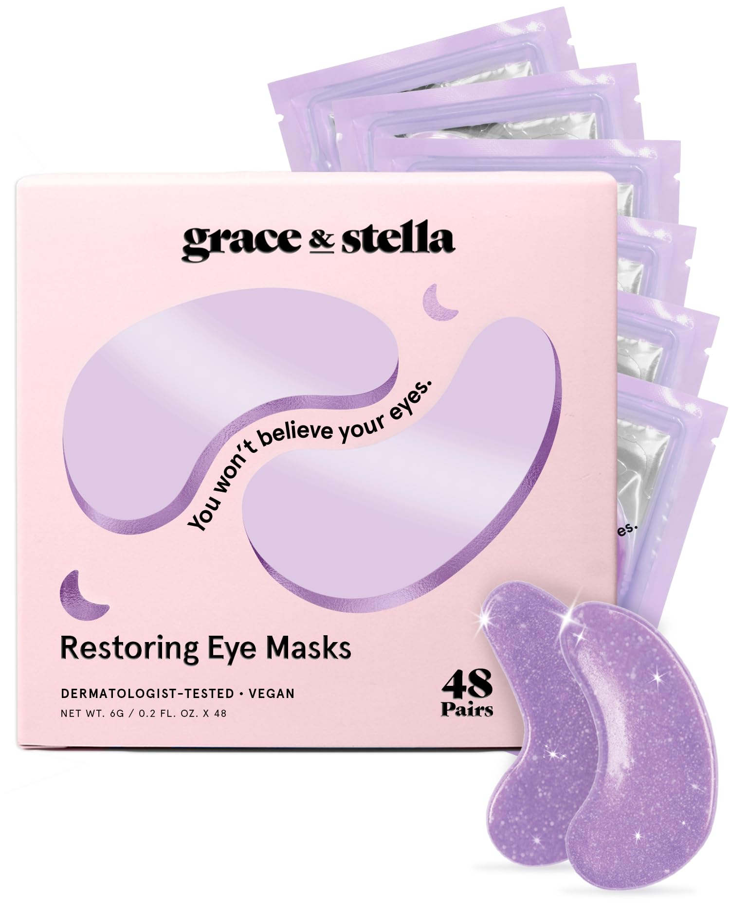 grace & stella Under Eye Mask Variety Pack - 18 Pairs of Under Eye Patches for Dark Circles - With 6 Colors (3 Pairs/Color) - Mothers Day Gifts for Mom - Gel Masks Puffy Eyes for Women, Vegan