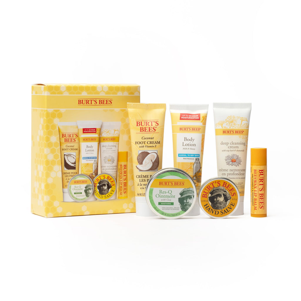 Burt's Bees Mothers Day Gifts Ideas - Classics Set, 6 Products in Giftable Tin – Cuticle Cream, Hand Salve, Lip Balm, Res-Q Ointment, Hand Repair and Foot Cream