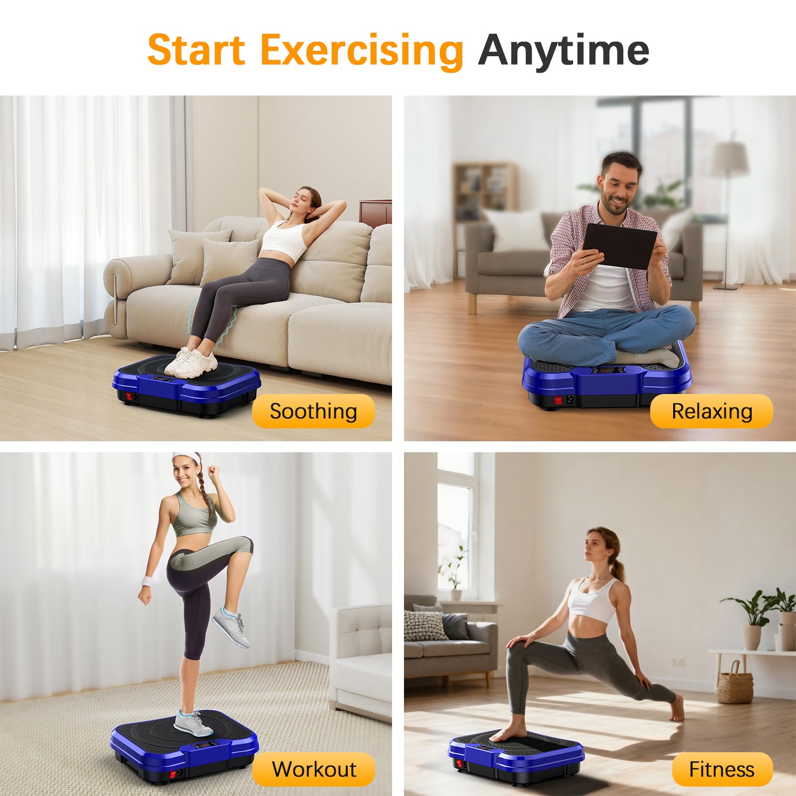 NXSCI Vibration Plate Exercise Machine,Vibrating Platform for Lymphatic Drainage with 250 Speeds,500 lbs Weight Capacity,Vibrated Plates for Weight Loss,Full Body Workout Equipment for Fitness at Home
