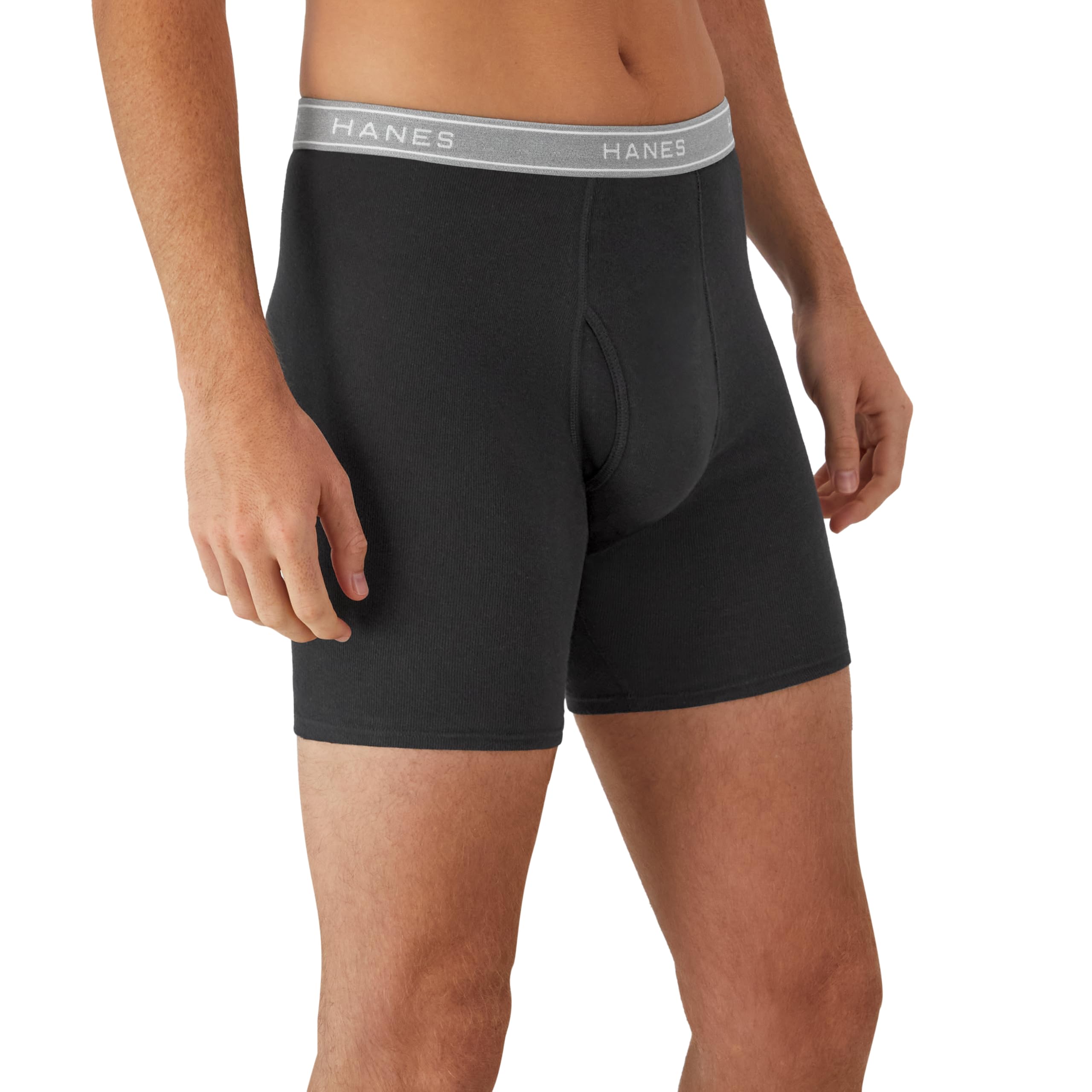 Hanes mens Underwear Boxer Briefs Pack, Cool & Breathable Cotton Moisture-wicking Underwear for Men, No Ride Up