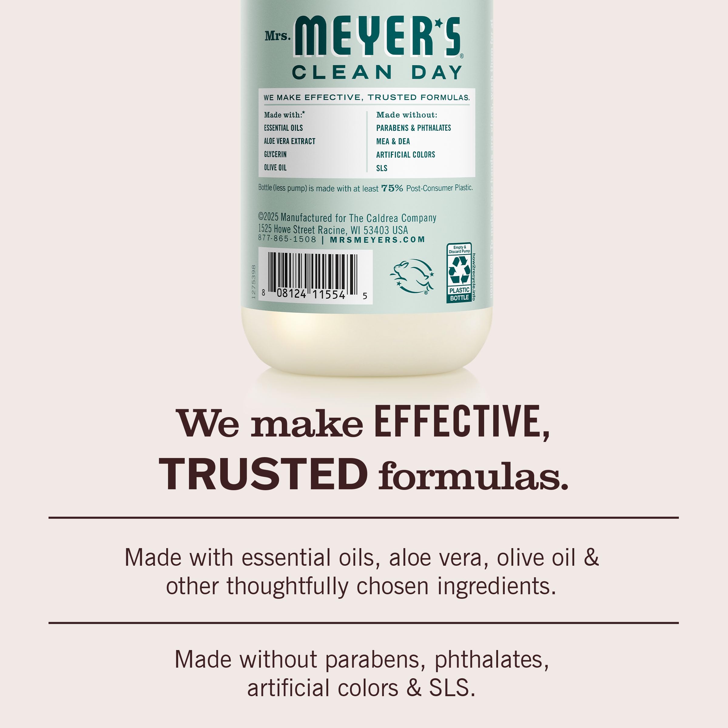 MRS. MEYER'S CLEAN DAY Hand Soap, Made with Essential Oils, Apple, 12.5 fl. oz - Pack of 3
