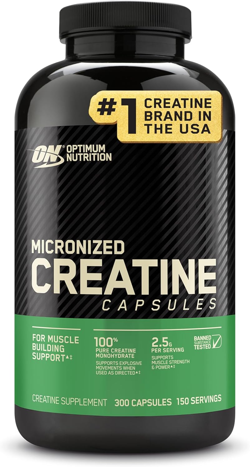 Optimum Nutrition Micronized Creatine Monohydrate Capsules, Keto Friendly, 2500mg, 100 Capsules