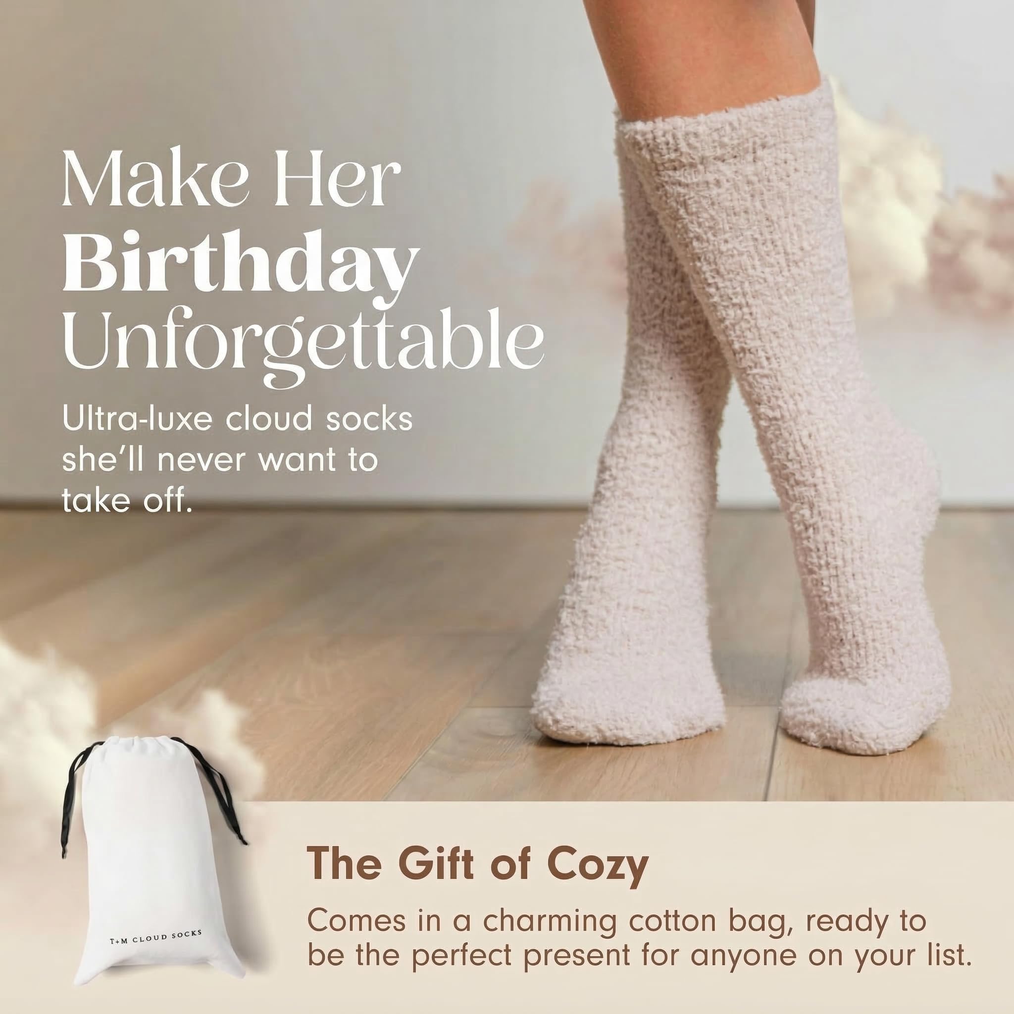 Unboxme Gifts Warm & Cozy Ultra-Luxe Cloud Sock, Gift for Women & Men - Super Soft Luxurious Fabric Sleep Socks