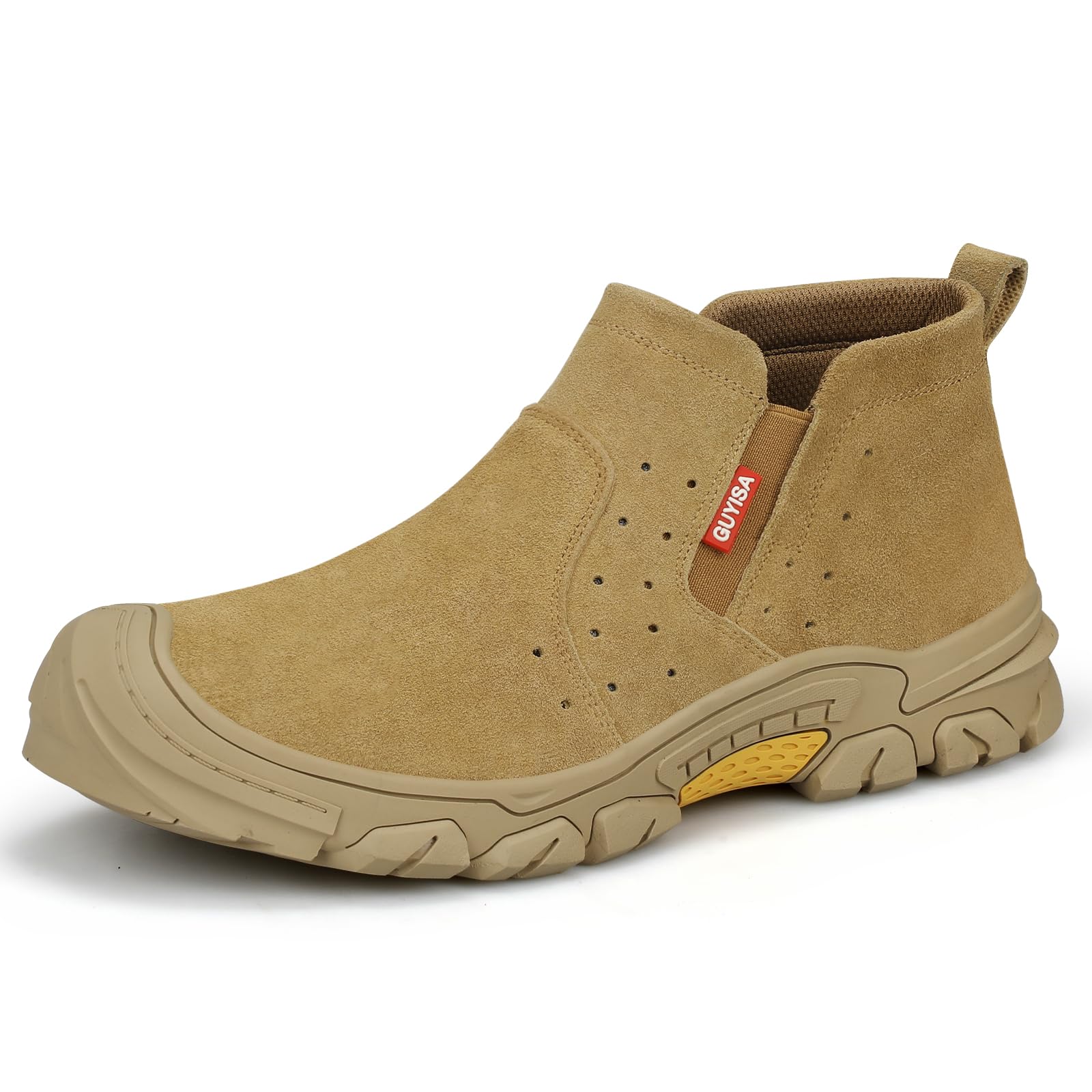 GLANOUDUN Welding Work Boots for Men Slip on Steel Toe Shoes for Men Indestructible Steel Toe Boots Welder Men's Working Shoes Fireproof Safety Footwear for Construction Men's Work & Safety Footwear