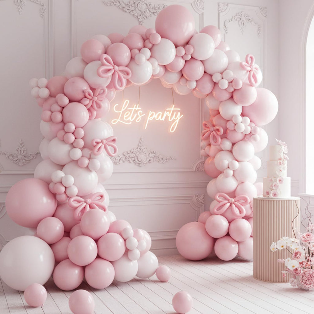 RUBFAC Pink Balloons 129pcs Light Pastel Pink Balloon Different Sizes 18 12 10 5 Inch for Garland Arch Mother's Day Birthday Party Baby Shower Gender Reveal Wedding Anniversary Easter Decoration