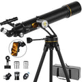 Telescope, 90mm Aperture 700mm Professional Telescope for Adults, High Power with Upgraded Vertisteel AZ Slow-Motion Mount Telescopes for Astronomy Beginners, Stainless Steel Tripod, Phone Adapter,Bag