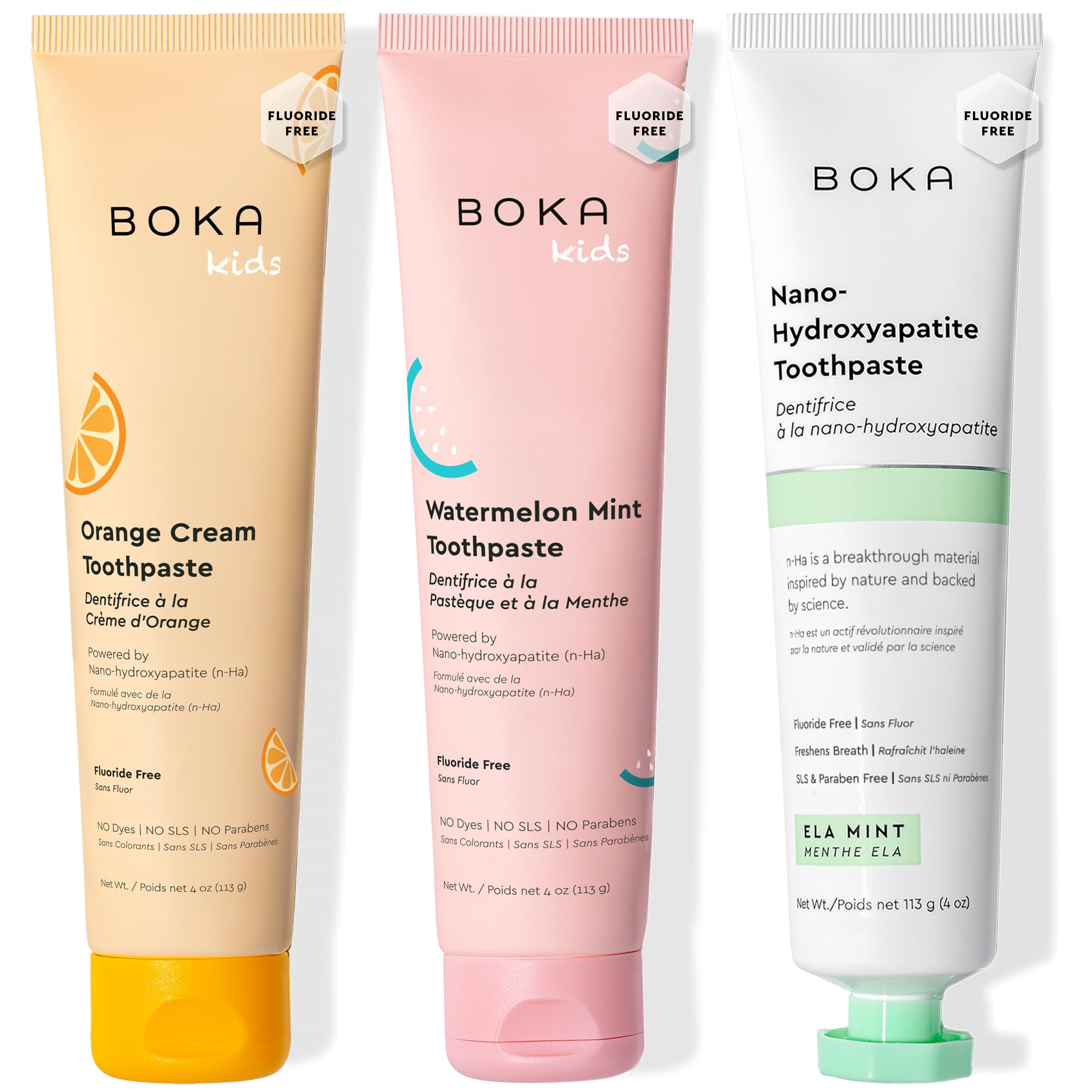 Boka Fluoride Free Toothpaste Nano Hydroxyapatite Toothpaste - Strawberry Mango Flavor, 1.3 oz 2pk US Manufactured