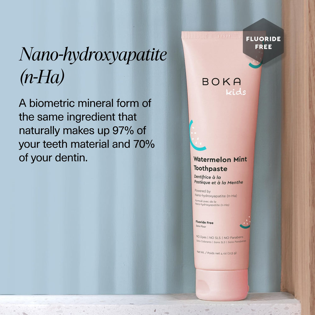 Boka Fluoride Free Toothpaste Nano Hydroxyapatite Toothpaste - Strawberry Mango Flavor, 1.3 oz 2pk US Manufactured