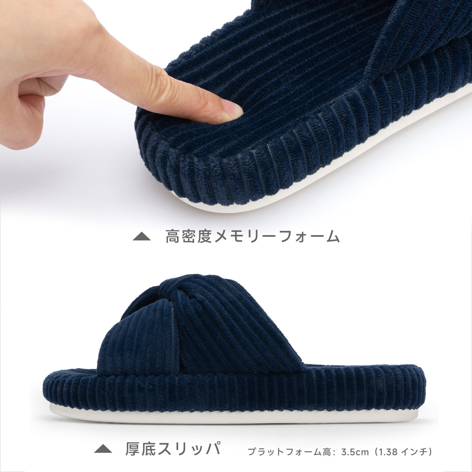 Chantomoo Slippers for Women Memory Foam House Bedroom Corduroy Bow Crossbands Slipper Shoes Comfy Trendy Gift Slippers