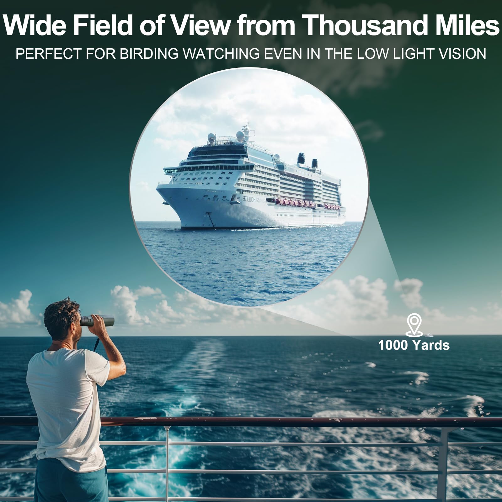 Aurosports 15x56 Binoculars for Adults High Powered - HD Large View Binoculars with Clear Low Light Vision - Lightweight Balance of Features Value Bird Watching Hunting Cruise Travel Gifts for Men